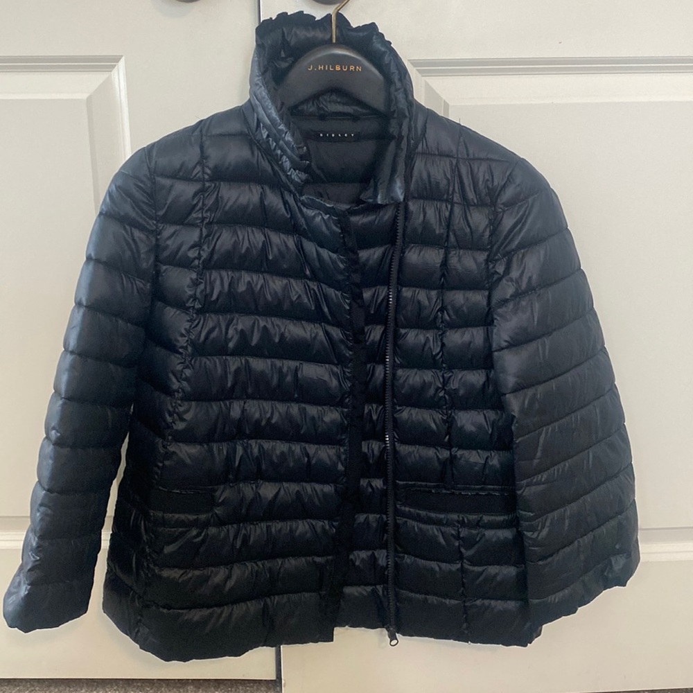 Navy quilted bomber